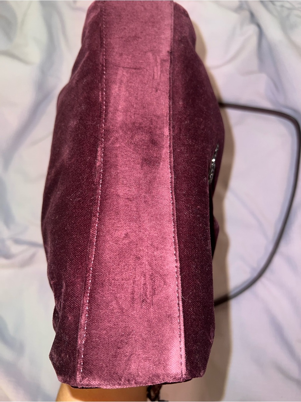 Coach Velvet Shoulder Bag in Deep Wine - Picture 8 of 11